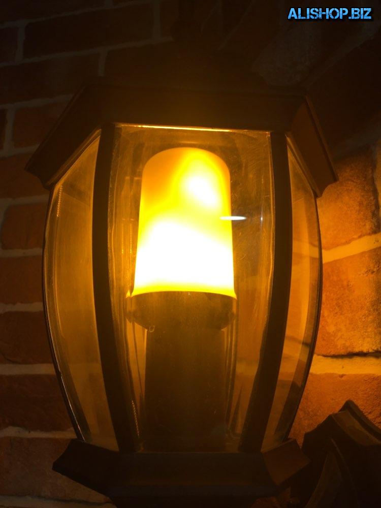 Lamps with a flame effect (under the base E14, E26, E27)