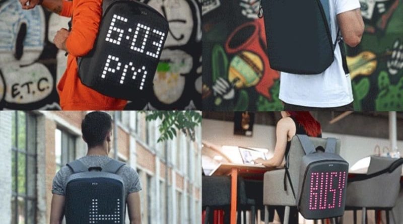 Backpack with pixel screen Pix