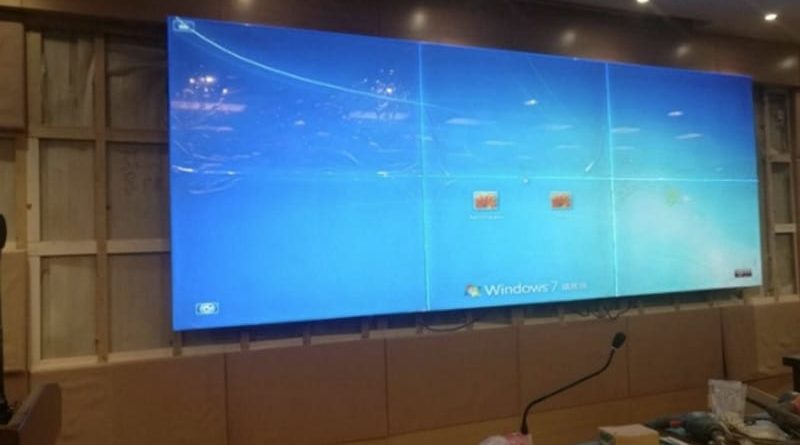 A video wall of 55-inch panels from LG