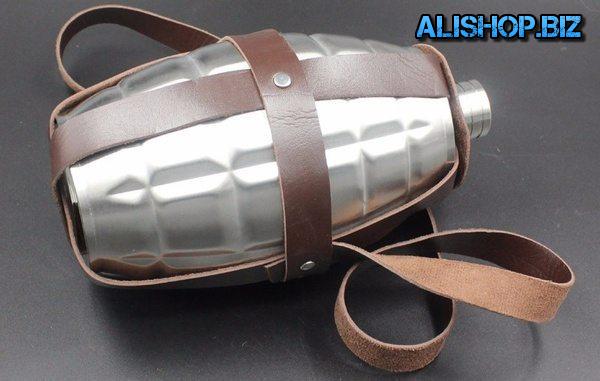 Steel flask in the form of grenades
