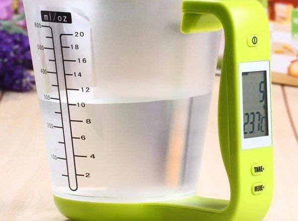 Electronic jug to measure the volume and temperature of the liquid