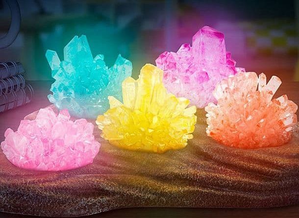 The kit for growing crystals and build a homemade night light Grow Your Own Crystal Nightlight