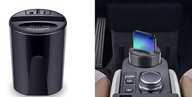 Wireless charger in the Cup holder